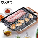 ヘルシー焼肉グリル 角形 ガス火専用 コンパクト ( 直火専用 グリルパン グリルトレイ 焼肉プレート 卓上 波型 角型 取っ手付き アルミ製 ふっ素加工 キャ...