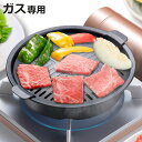 ヘルシー焼肉グリル 丸形 ガス火専用 コンパクト ( 直火専用 グリルパン グリルトレイ 焼肉プレート 卓上 円形 取っ手付き アルミ製 ふっ素加工 キャンプ ...