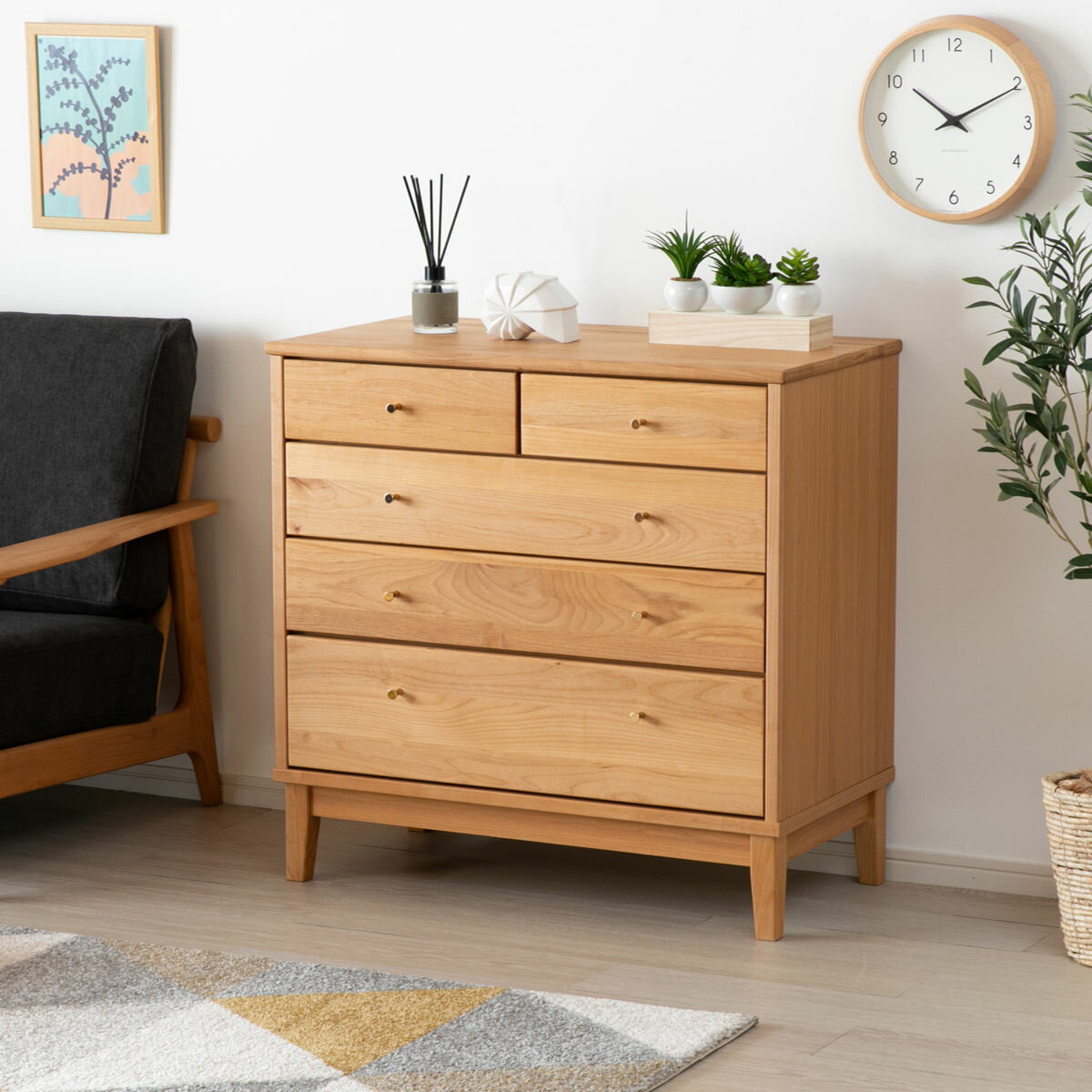 【エントリーで最大100％ポイントバック】 チェスト 4段 北欧風 アルダー材 FORTO 約幅81cm （ 送料無料 脚付き リビング収納 天然木 タンス 無垢 北欧 多段チェスト 収納チェスト 引き出し 木製 ナチュラル サイドチェスト ） 【3980円以上送料無料】