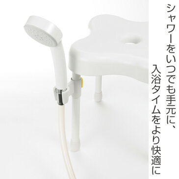 シャワーハンガー RETTO レット— シャワーフック ( シャワーヘッドフック ホルダー 風呂いす用 差込みフック バスチェア 風呂椅子 脚 シャワー フック ハンガー 介護 高齢 日本製 )【3980円以上送料無料】
