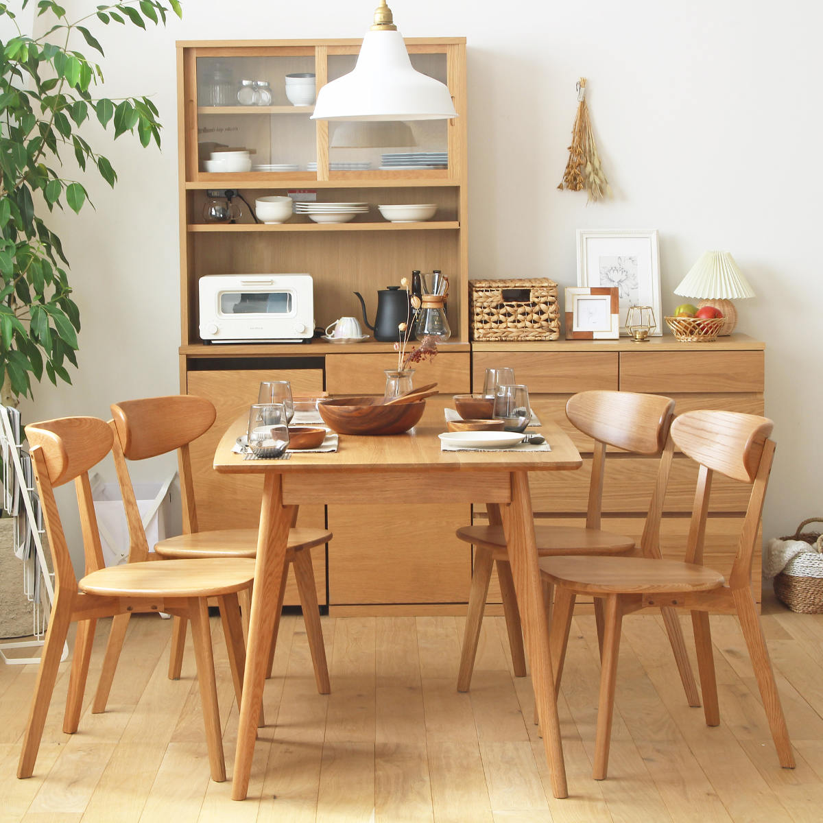 ダイニングセット 5点セット テーブル幅135cm ダイニングチェア4脚 リバー （ 送料無料 オーク材 ダイニングテーブル テーブル チェア セット 4人用 4人掛け 長方形 ダイニング 北欧 シンプル ナチュラル おしゃれ ） 【3980円以上送料無料】