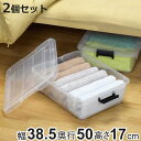 衣装ケース クローゼット 収納ケース コロモ 幅38.5×奥行50×高さ17cm 浅型 2個セット ( コロ付き 収納ボックス 衣類収納 収納 透明 クリア 奥...