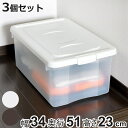 収納ケース 幅34×奥行51×高さ23cm 衣装ケース オリオン L 同色3個セット ( 収納ボックス 収納 ケース ボックス フタ付き プラスチック 小物収納...