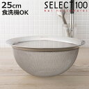 SELECT100 ザル 25cm ステンレス製 ( セレクト100 ざる 水切りザル ストレーナー 食洗機対応 25センチ ステンレスザル 湯切り 水切りざる...