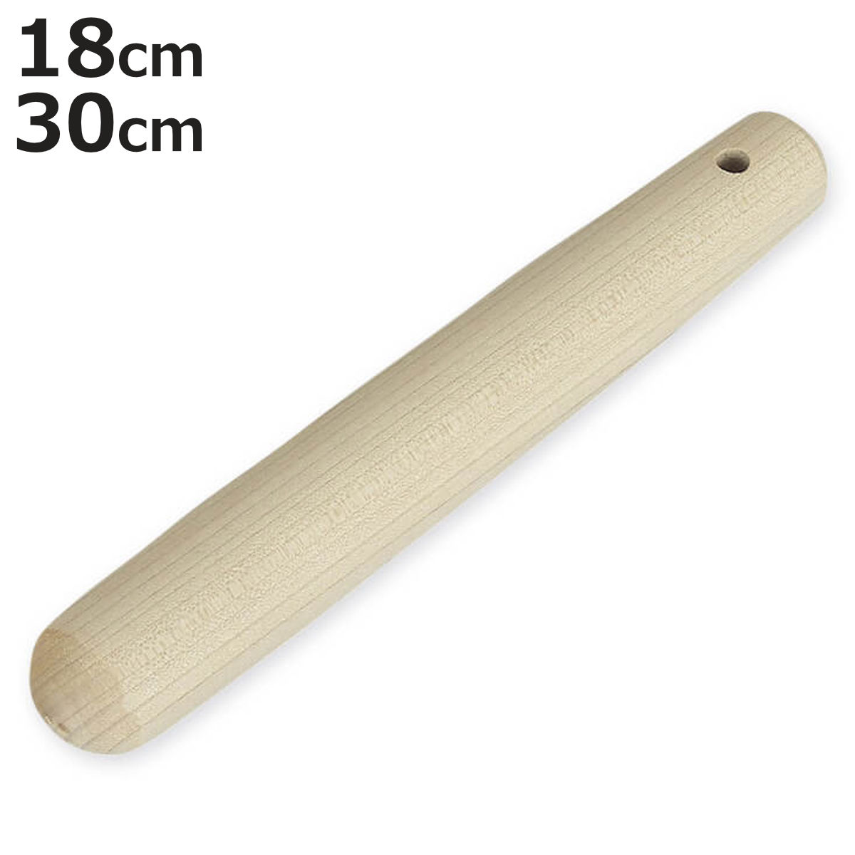 サイズ【18cm】約 高さ18（cm）直径：約 2.8（cm）【30cm】約 高さ30（cm）直径：約 3.2（cm）重量【18cm】約 50g【30cm】約 113g内容量1本材質天然木生産国日本製食器洗い乾燥機使用不可注意事項※天然木を使用しているため、1点1点色合いや風合いが異なります区分返品・キャンセル区分（小型商品）ギフトラッピングページを見る●天然木を使用した、シンプルで使いやすいすりこぎ棒です。●手になじみやすい形状で、食材をしっかりとすりつぶせます。●軽量で扱いやすく、毎日の調理に気軽にお使いいただけます。●安定して力をかけやすく、効率よく作業できます。●ごますりや和え物、とろろなど幅広い調理に活躍します。おすすめポイント毎日使いにちょうどいいシンプルで扱いやすい　すりこぎ手になじみやすいシンプルな形状で扱いやすい、天然木製のすりこぎ棒です。毎日の調理に気軽にお使いいただけます。 ◆ サイズ別 使用目安 ◆【18cm】ちょっとしたごますりや和え物などにちょうど良い、使いやすいサイズ。家庭用のすり鉢にフィットし、力を入れやすくスムーズにすりつぶせます。少量使いにおすすめです。【30cm】魚のすり身やとろろ汁など、量の多いすりものに適した長さ。大きめのすり鉢にも使いやすく、しっかり力をかけてすりつぶせます。しっかり使いたい方におすすめです。商品ラインナップ関連キーワード：調理道具 調理雑貨 調理小物 調理用品 キッチン用品 キッチン雑貨 キッチン小物 台所用品 キッチングッズ おすすめ オススメ 便利 役立つ ペースト 離乳食 LH21351関連商品はこちらすりこぎ 18cm 手になじむ太さのすりこぎ棒484円すりこぎ 30cm 手になじむ太さのすりこぎ棒968円すりこぎ 18cm ヒノキ製 日本製 658円すりこぎ 12cm ヒノキ製 日本製 608円すりこぎ 24cm ヒノキ製 日本製 768円すりこぎ 18cm 朴製 日本製 768円すりこぎ 44cm 朴製 日本製 2,290円すりこぎ 24cm 朴製 日本製 968円すりこぎ 12cm 朴製 日本製 608円すりこぎ 35cm 朴製 日本製 1,980円すりこぎ 29cm 朴製 日本製 1,600円すりこぎ 18cm 東濃ひのき SALIU 日825円