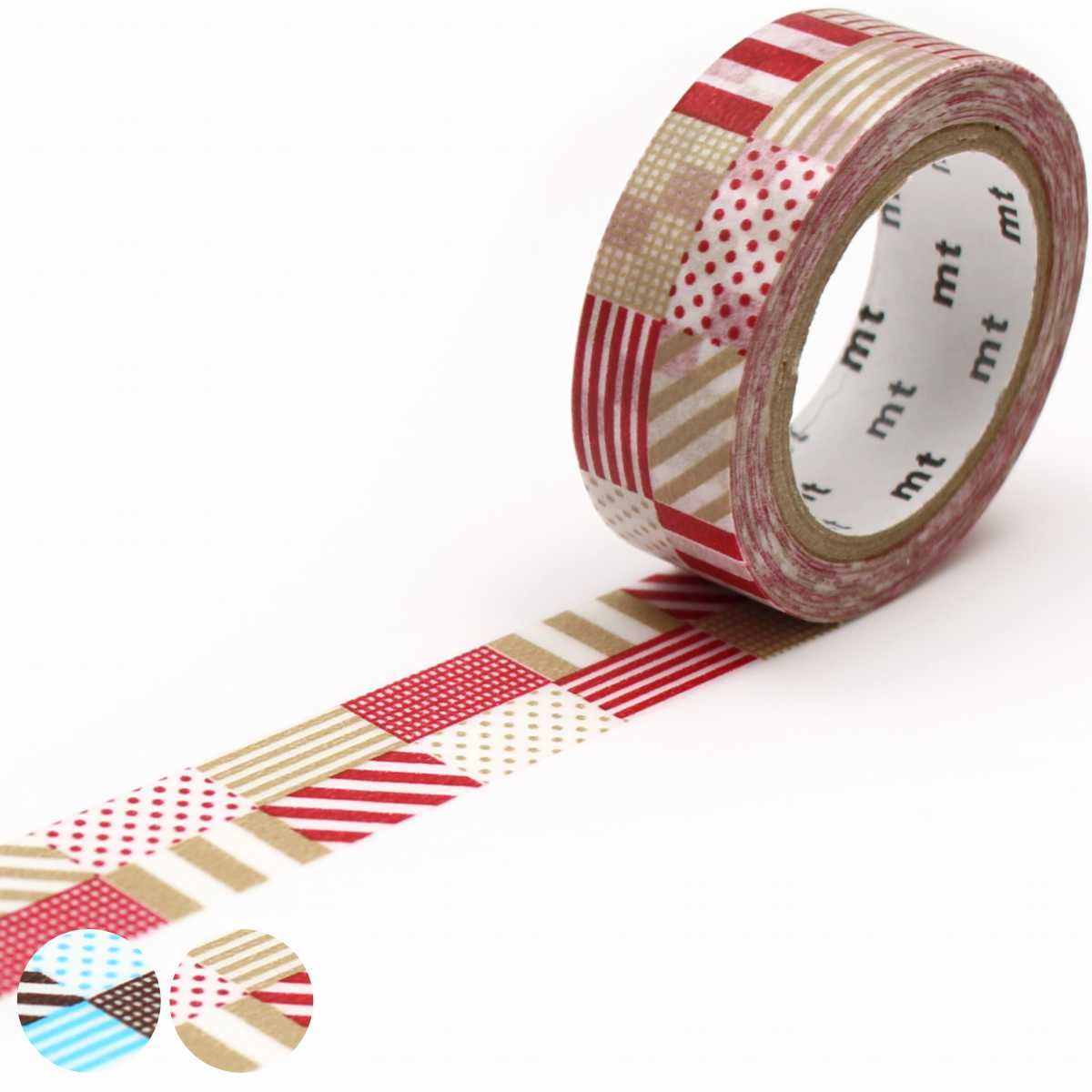 マスキングテープ ミックス 幅15mm×7m mt DECO ( マステ カモ井加工紙 カモ井 シール ステッカー 文房具 デコレーション リメイク ブルー レ...