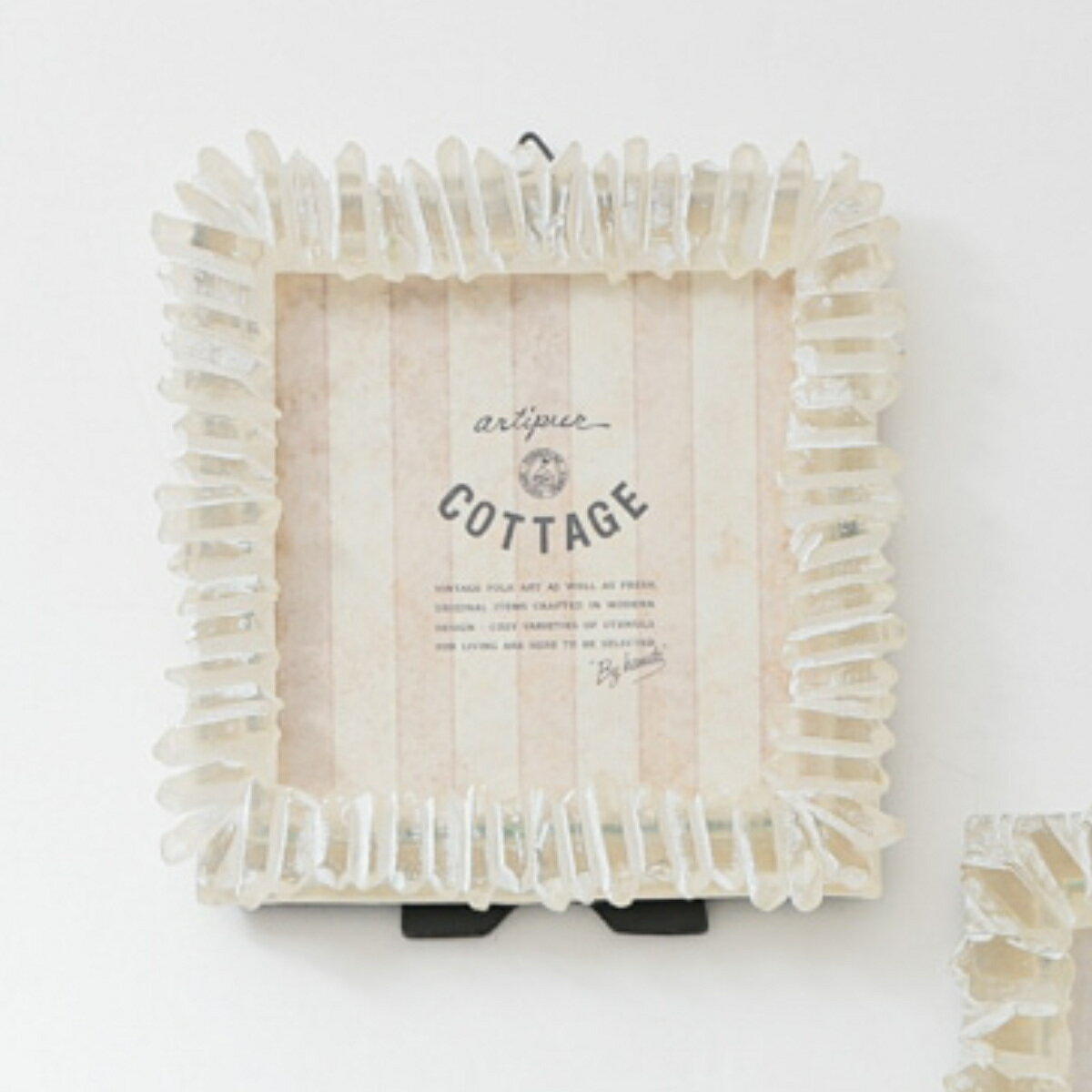 フォトフレーム ナチュラルストーン風フォトフレーム L スクエア レジン （ 写真立て フォトスタンド 写真 フレーム ミニ 小さめ ましかく 正方形 幅13cm クリアストーン ウエディングフォト ましかくプリント 壁掛け 置き型 ）【3980円以上送料無料】