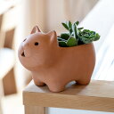 プランター アニマルテラコッタポット ネコ 3号 ( 植木鉢 プラントポット 植物用ポット ミニポット 鉢 ポット 素焼き 3号鉢 卓上 スタンド 置く 植物 ...