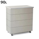 ゴミ箱 90L CUBOID ダブルステンレス蓋 ( KENNER ごみ箱 90リットル 45リットル 2分別 papperskorg 大容量 分別 ふた付き ...