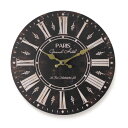 掛け時計 PARIS アナログ おしゃれ 時計 ( 壁掛け時計 とけい ウォールクロック クロック インテリア 雑貨 エイジング加工 二針式 シンプル機能 電池...