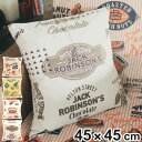 クッションカバー アメリカンレトロ 45×45cm インドコットン ( クッション カバー レトロ アメリカン 正方形 45×45 柄 ファスナー 四角 替えカ...