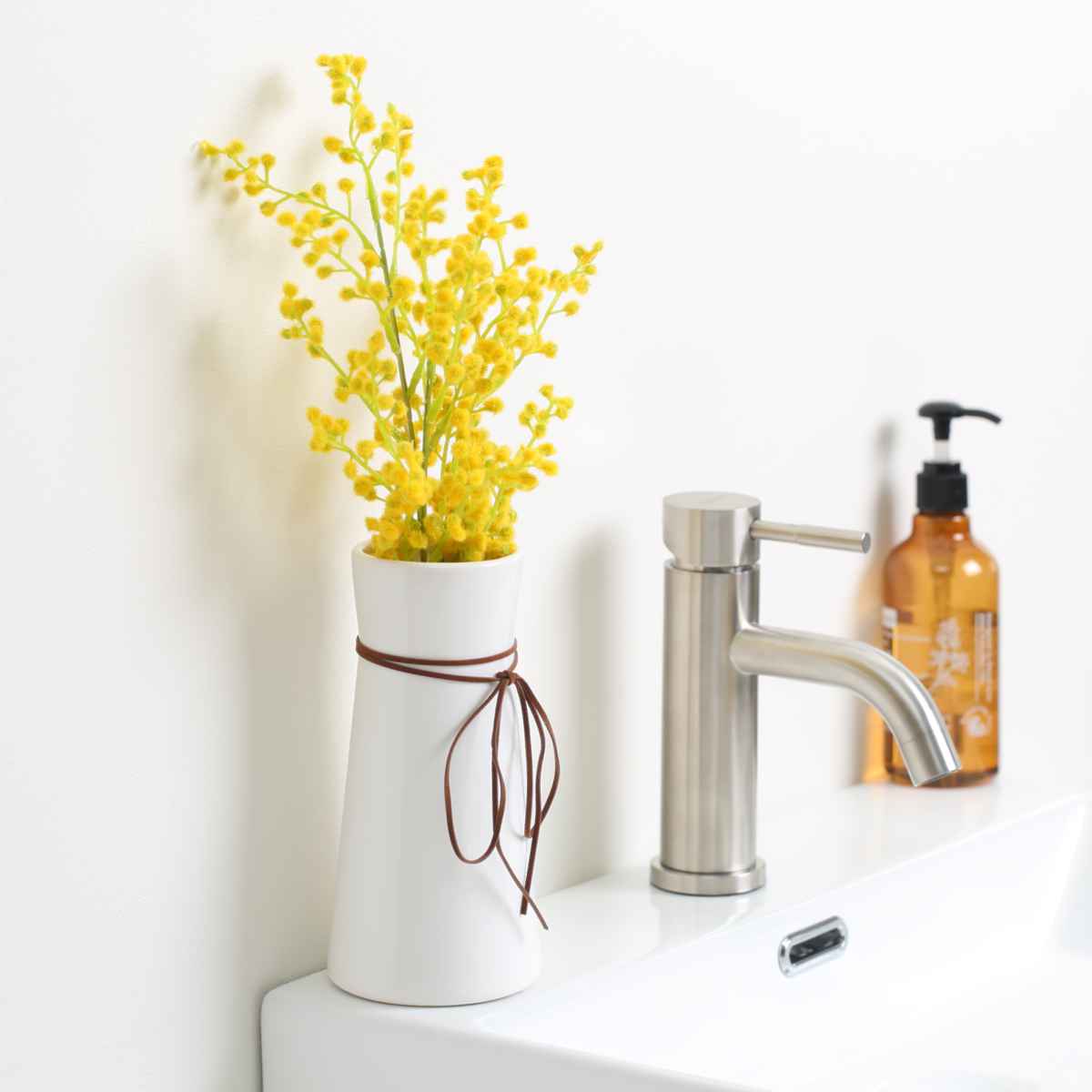 フェイクグリーン ミモザ ロングポット （ 人工観葉植物 インテリアグリーン 観葉植物 おしゃれ 造 ...