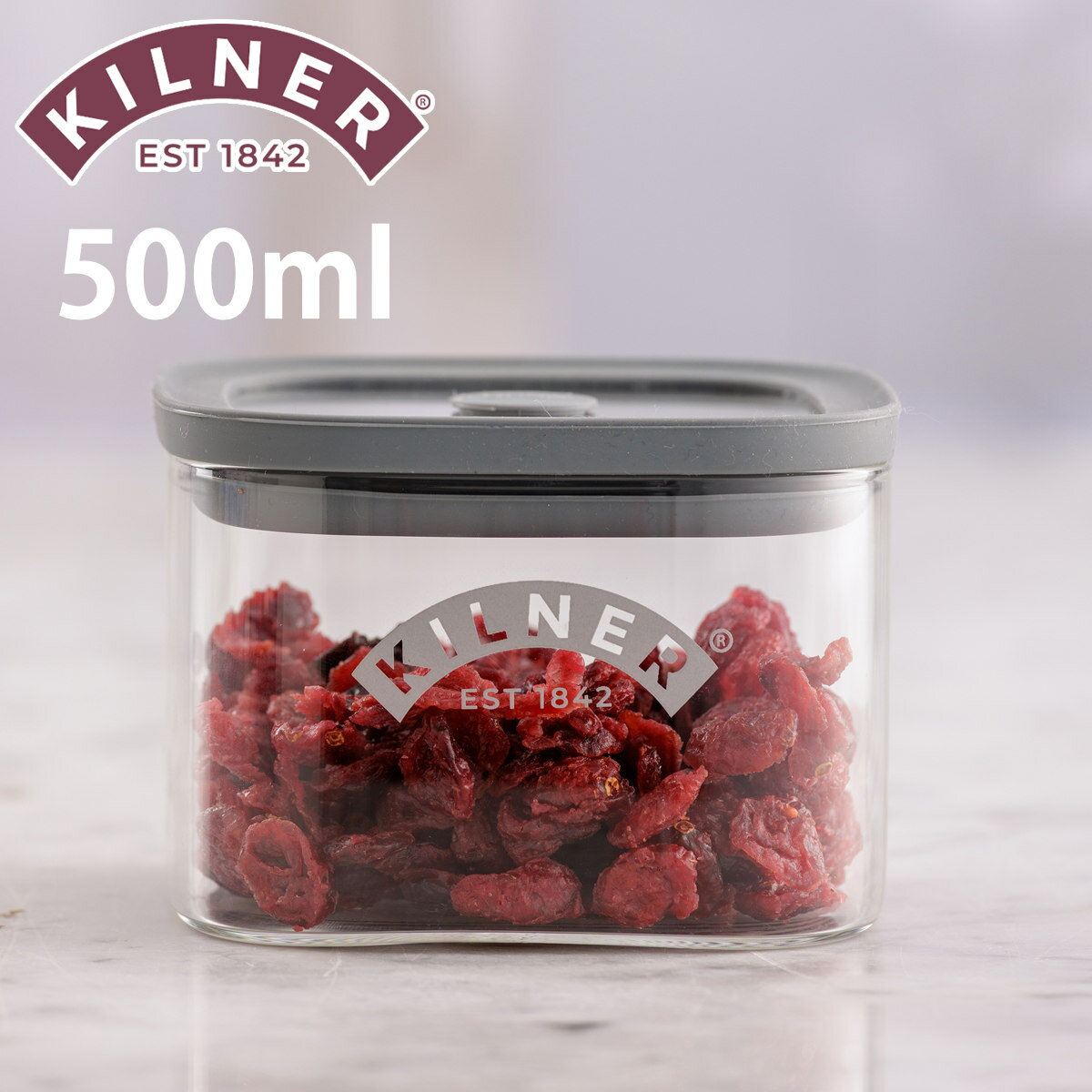 保存容器 KILNER Fresh Storage Square Jar 500ml （ キルナー キャニスター 密閉 密閉容器 ガラス ガラス保存容器 密閉保存 ジャー 保存瓶 調味料 角型 おしゃれ ）【3980円以上送料無料】