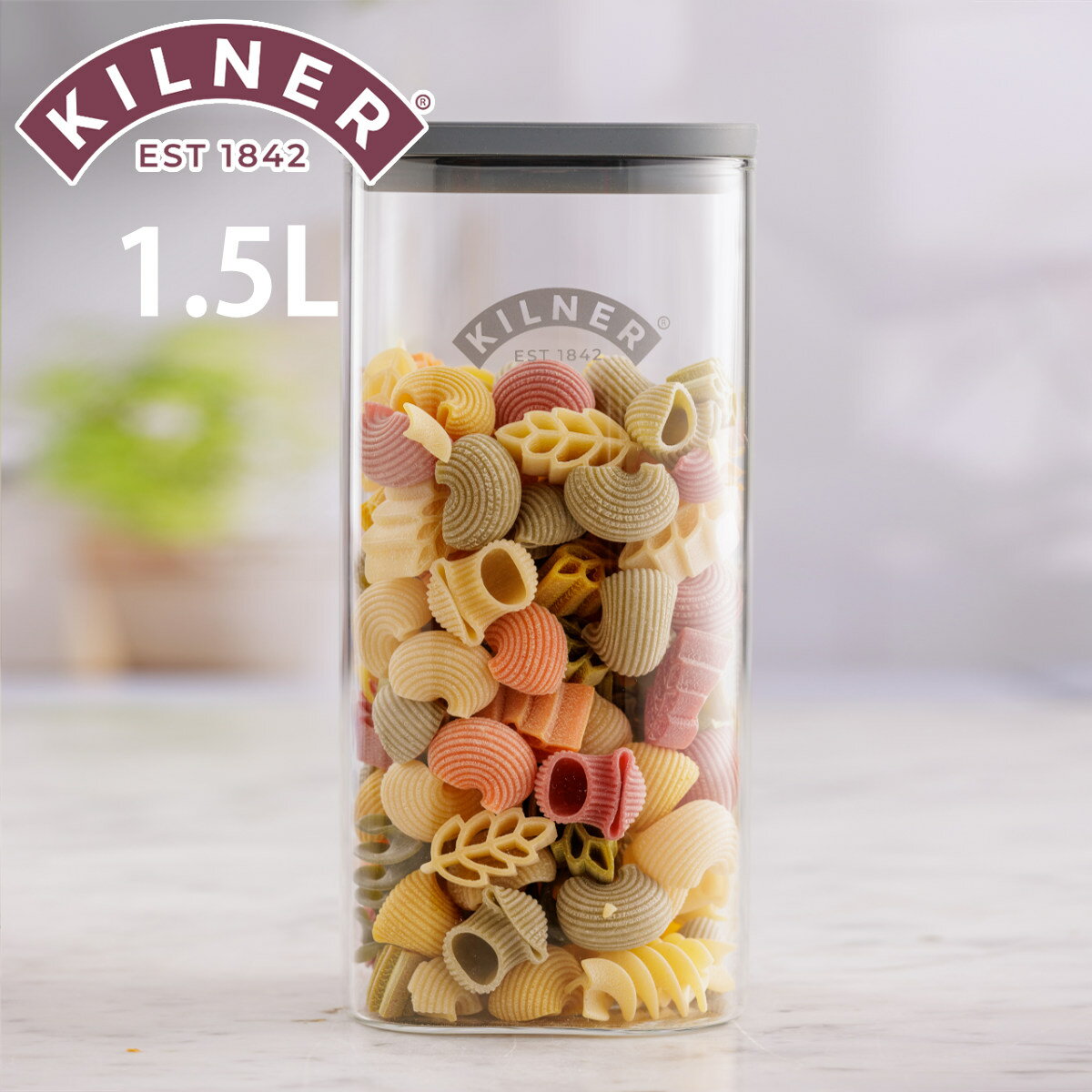 保存容器 KILNER 6個セット 1.5L Fresh Storage Square Jar （ キルナー キャニスター 密閉 密閉容器 ガラス ガラス保存容器 1500ml 密閉保存 ジャー 保存瓶 調味料 角型 おしゃれ ）【3980円以上送料無料】