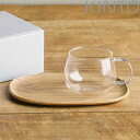 KINTO キントー UNITEA カップ&トレイ 350ml 210mm ウィロー ( ガラス 天然木 耐熱ガラス 電子レンジ対応 食洗機対応 カップ ソーサー コップ おしゃれ かわいい ガラスマグ ガラスコップ マグカップ コーヒー 紅茶 ハーブティー )【3980円以上送料無料】