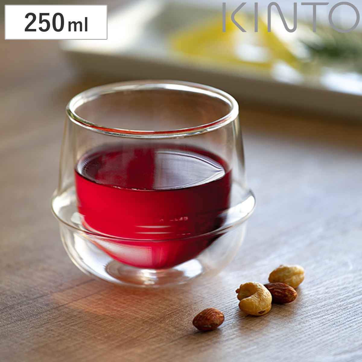 キントー KINTO ワイングラス 250ml KRONOS ダブルウォール 二重構造 保温 ガラス製 （ コップ グラス 保冷 電子レンジ対応 食器 食洗機対応 カップ ワイン 洋食器 デザートカップ デザート ガラス ） 【3980円以上送料無料】