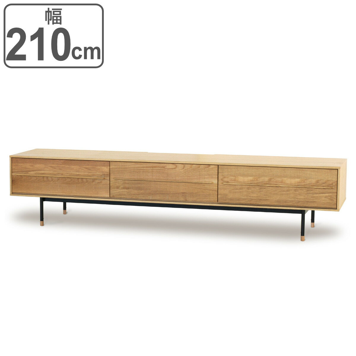 テレビボード ヴィンテージ調 オーク無垢材 鋸目デザイン 幅210cm （ 開梱設置 TV台 TVボード 木製 テ..