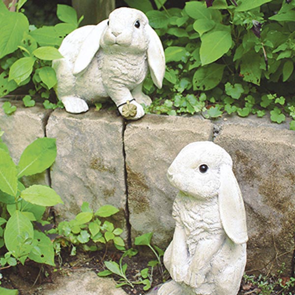 オーナメント ガーデンオーナメント ウサギ 2匹セット （ 