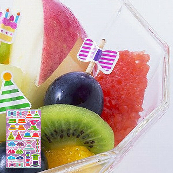 シール つまようじ・ストロー用 ピックデコシール delijoy デリジョイ 帽子&リボン お弁当グッズ ( ピックデコシール 子供用 デコ弁 ピックス 飾り ...