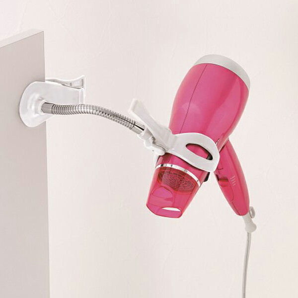 ドライヤークリップN ドライヤーホルダー （ ドライヤースタンド 固定ホルダー ドライヤー固定 クリップ クリップ式 フック ホルダー 洗面用品 洗面台 バス用品 バスグッズ ） 【3980円以上送料無料】のサムネイル