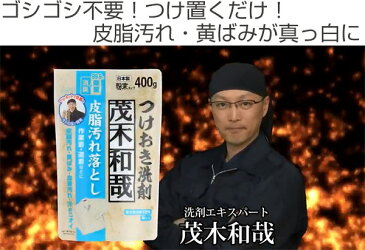 洗剤 茂木和哉 皮脂汚れ落とし つけおき洗剤 粉末 400g ( 洗濯 用 洗剤 黄ばみ 落とし つけ置き 皮脂汚れ 衣類用 粉末洗剤 汚れ落とし 脂汚れ 黄ばみ 作業着 ワイシャツ 生乾き臭 )【4500円以上送料無料】