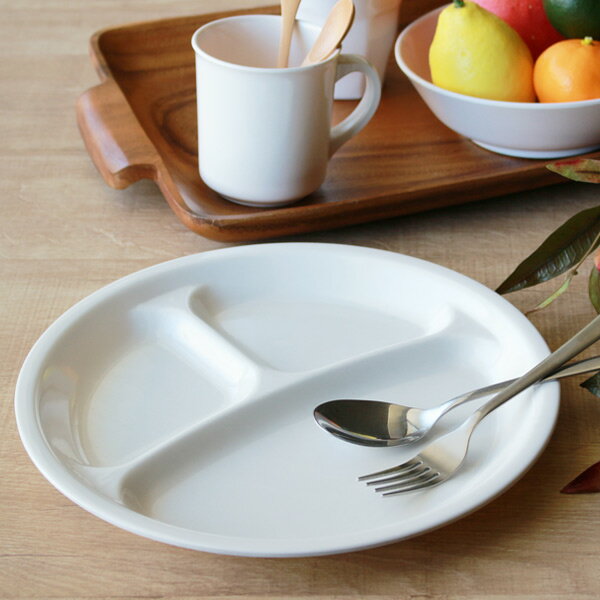 ランチプレート 27cm プラスチック 軽量 皿 食器 洋食器 （ ランチ皿 白い食器 メラミン お ...
