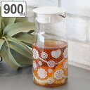 ピッチャー 900ml 冷水筒 レース スリム 水差し ガラス製 ( 麦茶ポット カラフェ 冷水ポット ジャグ ドアポケット 麦茶 ポット 冷茶 ガラス ドリン...