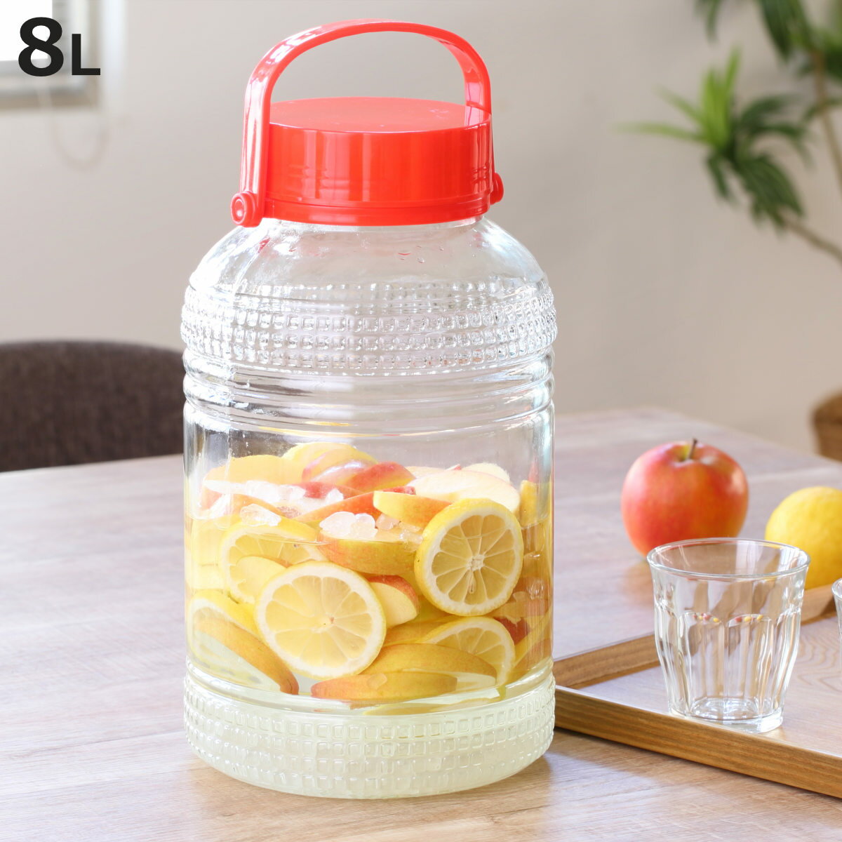 レトロ✴︎ガラス瓶✴︎ 【大】果実酒　梅酒瓶　保存食　インテリア　8L アンティーク レトロ✴︎ガラス瓶✴︎ 【大】果実酒 梅酒瓶 保存食 インテリア 8L