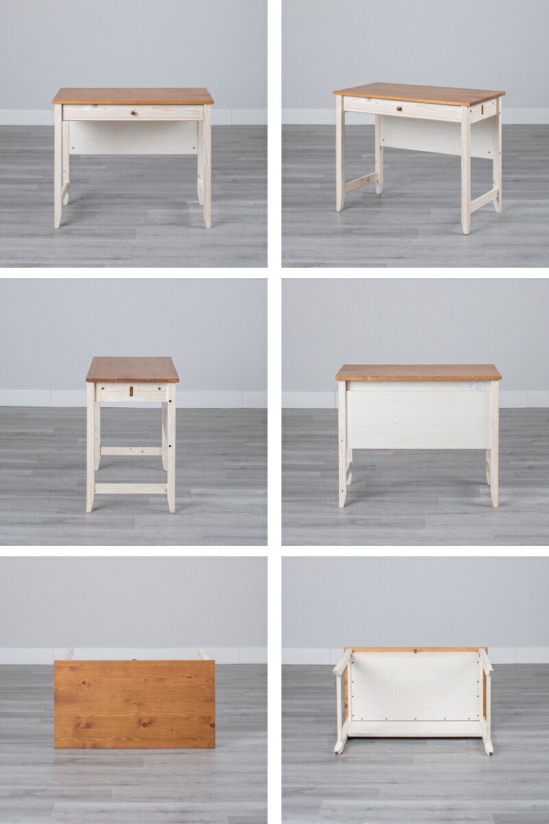 学習机 幅90cm 引出し付 トライP （ デスク 学習デスク 机 勉強机 木製 天然木 引き出し A3 リビング学習 パソコンデスク コンパクト ワークデスク リビングデスク 書斎 木製デスク シンプルデスク PCデスク カントリー調 ）【3980円以上送料無料】