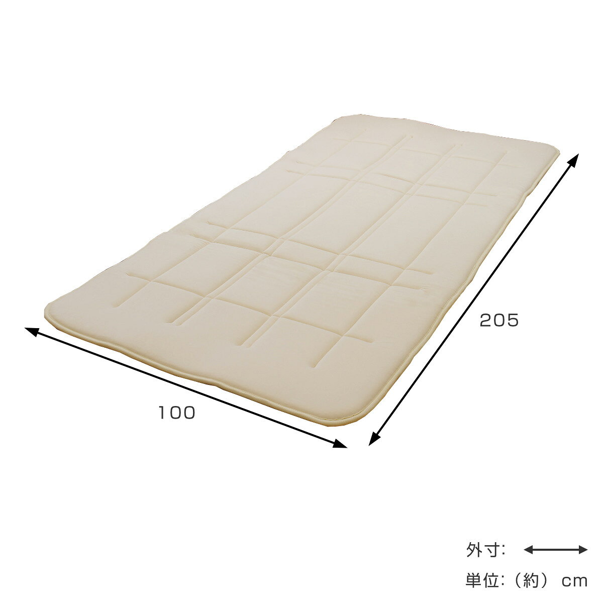 敷き布団 シングル 薄型軽量 2.2kg 綿100% 日本製 ( 100×205cm 厚さ3cm 耐圧分散敷布団 布団 ふとん ベッドマット 薄い 軽い 国産 コンパクト )【3980円以上送料無料】 [3]