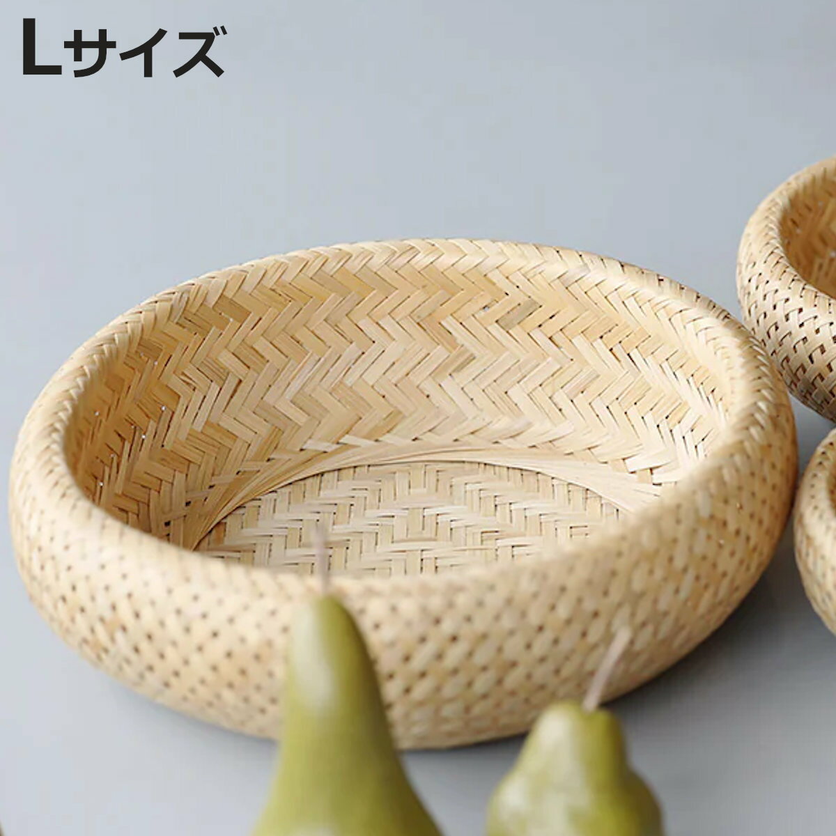 バスケット WAFFELS BASKET RING L かご 竹 直径36×高さ10.5cm （ 収納 天然素材 カゴ 籠 かごバスケット 小物収納 小物入れ バンブー バンブーバスケット 竹素材 見せる収納 インテリア 雑貨 おしゃれ ）