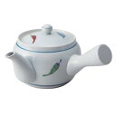 急須 370ml 赤絵唐辛子 茶こし付き ティーポット 陶器製 ( 横手型急須 片手 お茶 ポット 茶こし 横手型 陶器 ストレーナー 茶漉し付き お茶用品 上...