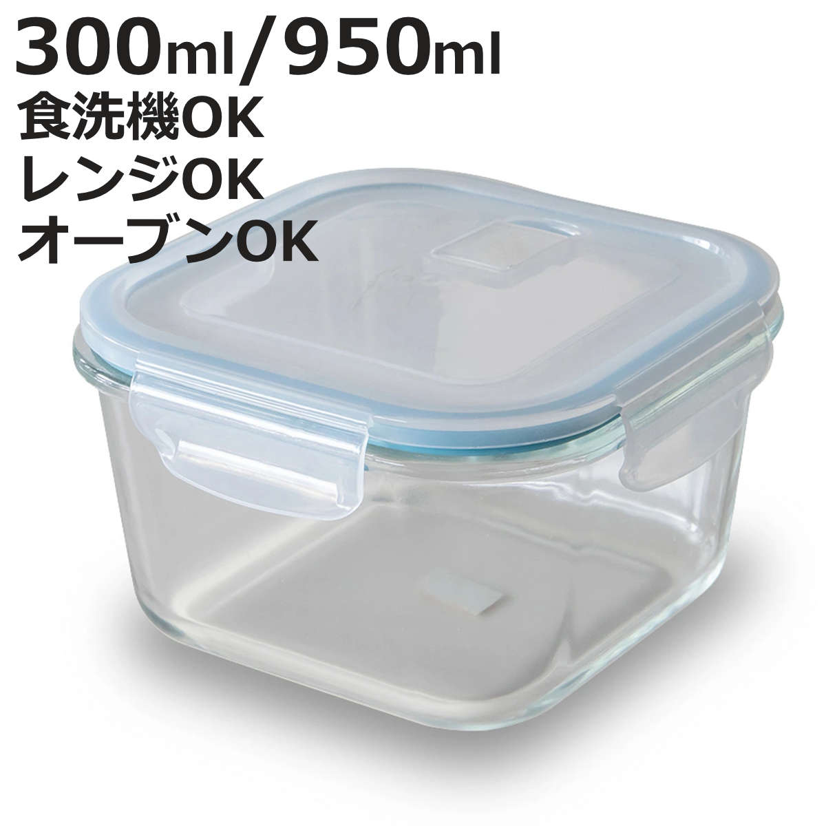 保存容器 300ml 950ml 耐熱ガラスパック 角 （ 耐熱ガラス ガラス 電子レンジ対応 食洗機対応 オーブン対応 ガラス容器 保存 容器 密閉 密閉容器 ガラス製 ガラス保存容器 食品保存 常備菜 作り置き 食品保存容器 おしゃれ ）【3980円以上送料無料】