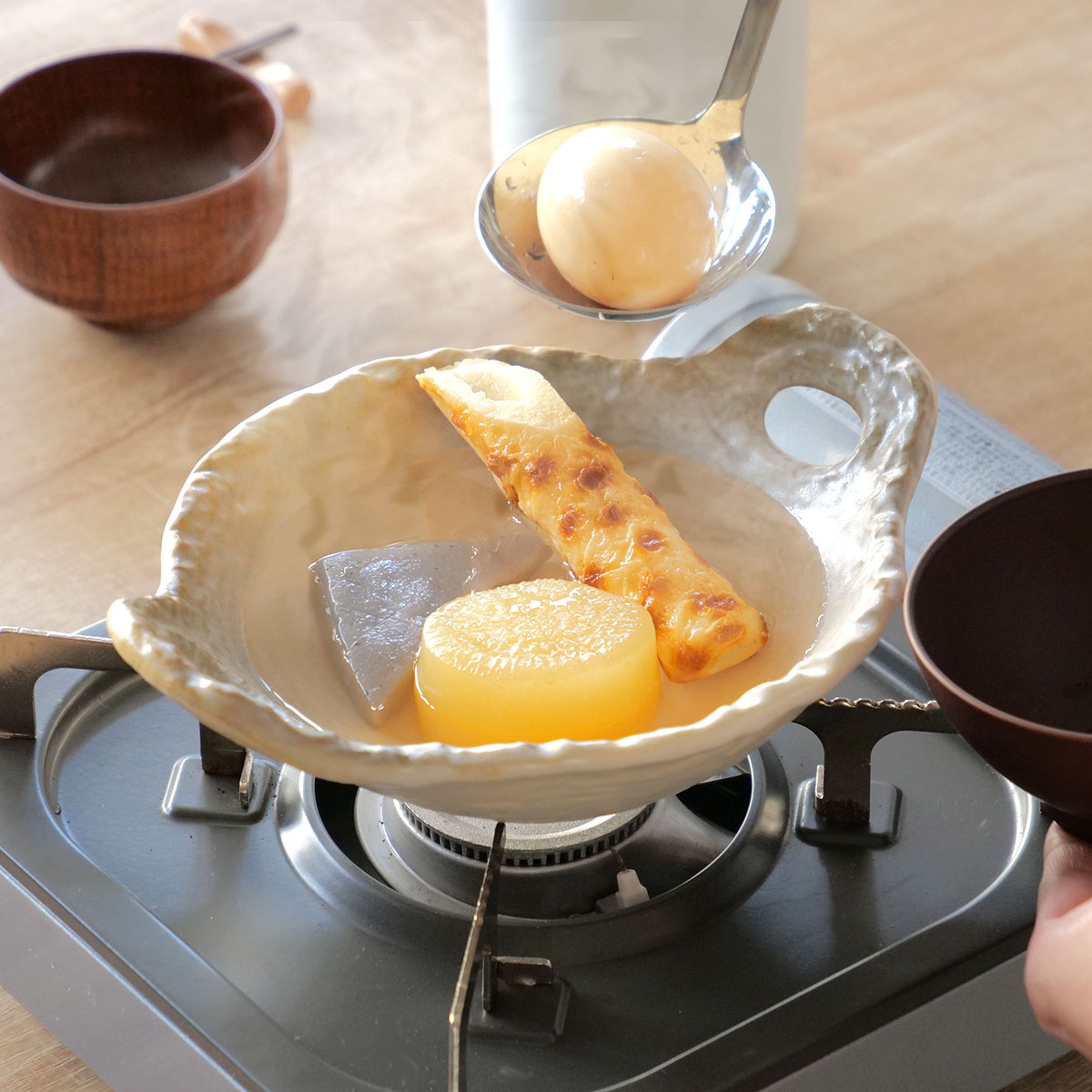 民芸陶板 かすみ志野 6号 24cm 陶器 萬古焼 （ 食洗機対応 電子レンジ対応 オーブン対応 直火対応 耐熱..