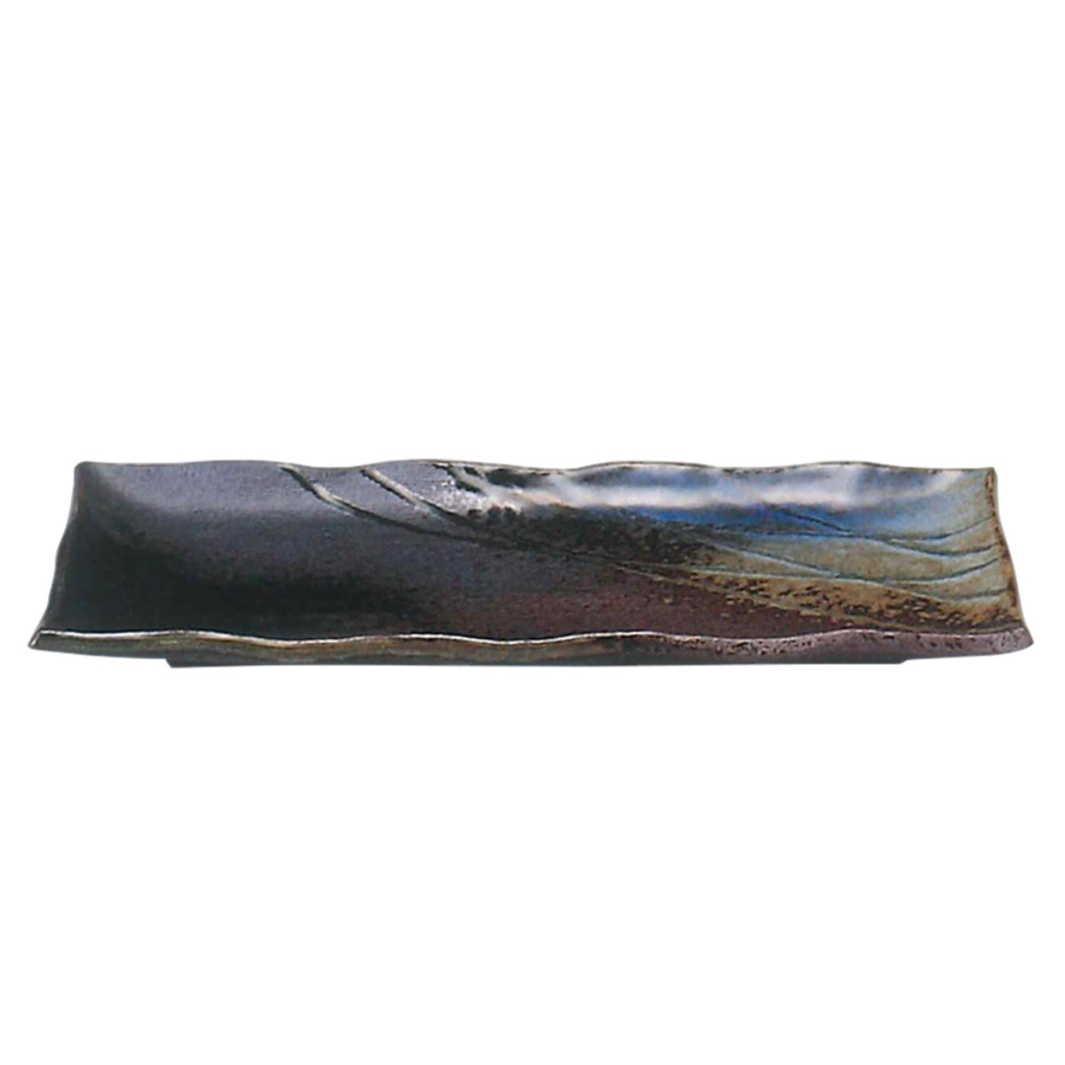 皿 むさしの サンマ皿 （ 27cm プレート お皿 食器 長角皿 陶器 日本製 和モダン 和風 味わい 深み 焼き物 釉薬 ）【3980円以上送料無料】 colorfulbox-10201790 お弁当グッズのカラフルボックス サンプル画像2