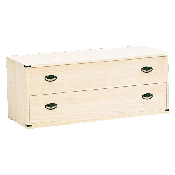 総桐チェスト 2段 桐たんす ロウ引き仕上 日本製 幅100cm （ 送料無料 桐タンス タンス たんす 箪笥 ロウ引き 肥前桐民芸 完成品 チェスト 桐 和箪笥 着物収納 国産 着物 折らない 収納 衣類収納 たとう紙 ） 【3980円以上送料無料】