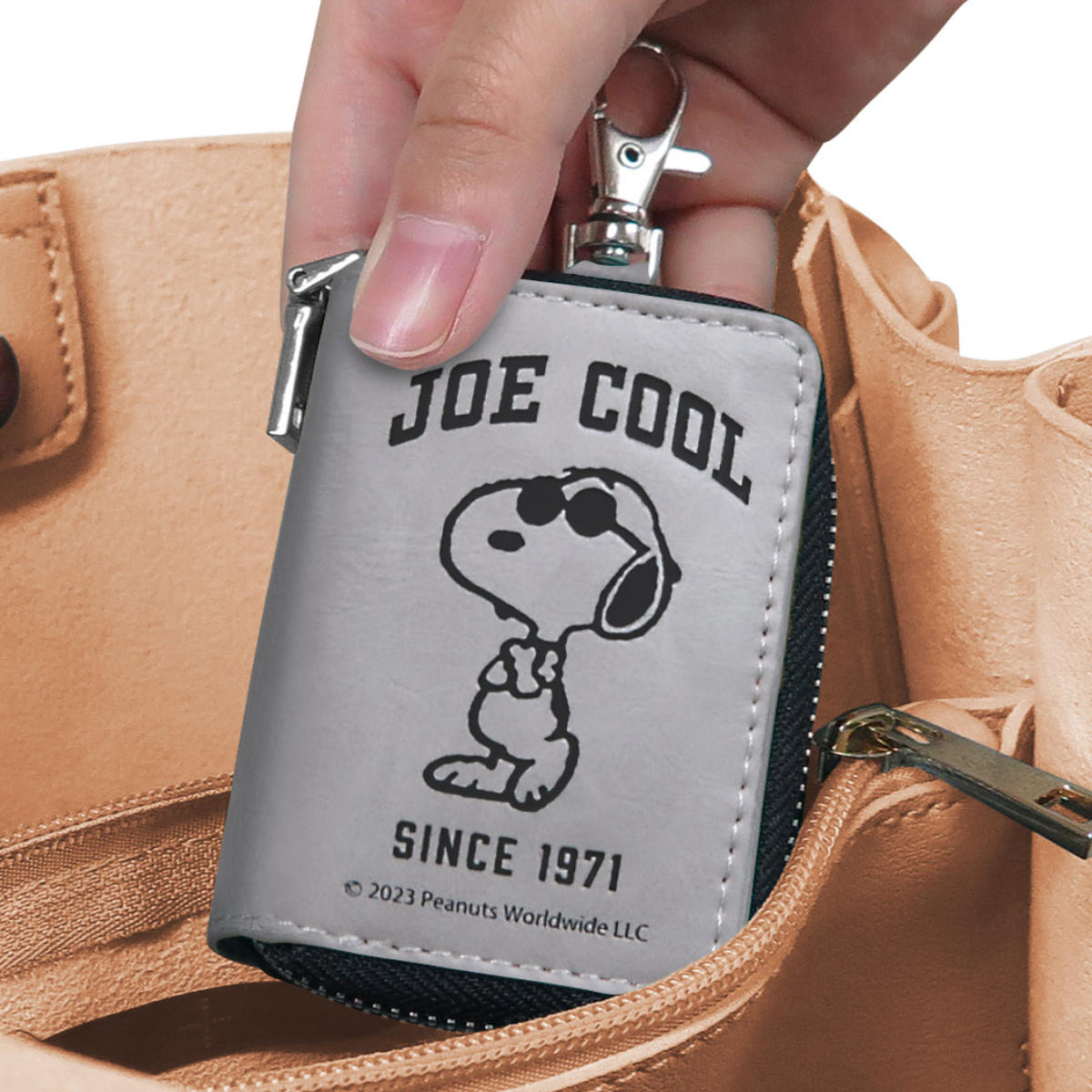 キーケース スマートキー スヌーピー 車 （ キーレスキーケース キーカバー キーポーチ クリア窓付 ...