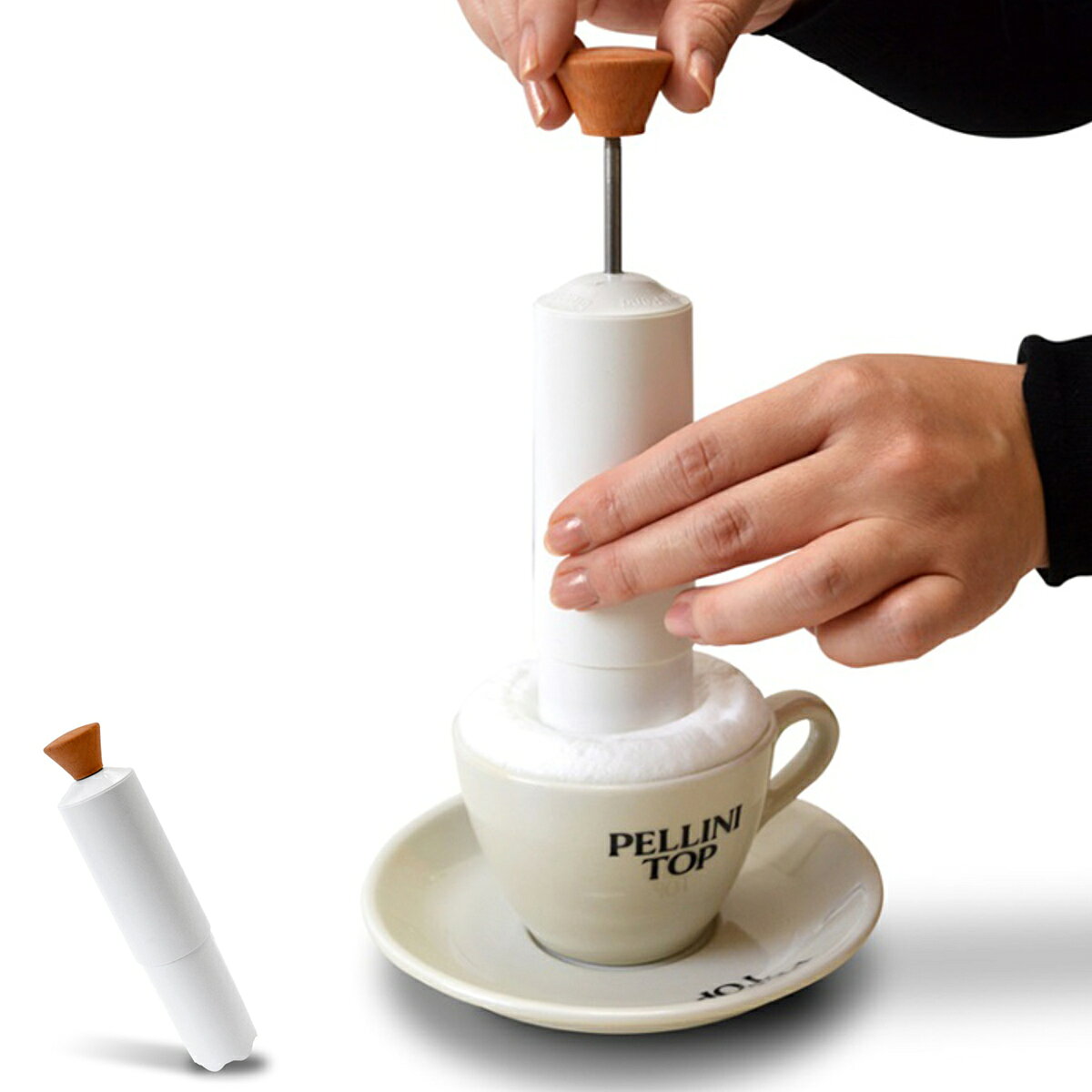 泡立て器 クレマイージー クレマメーカー 手動式 （ ミルク泡立て器 カフェラテ カプチーノ 食洗機対応 手動ミルク泡…