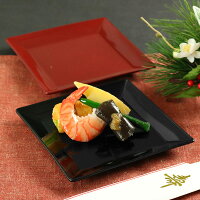 角皿 14cm クリーンコート加工 食器 山中塗 日本製 ( 電子レンジ対応 お皿 食洗機対応 小皿 皿 和食器 割れにくい 器 うつわ プレート 小 豆皿 汚れにくい 電子レンジ 食洗機 対応 漆塗り プラスチック 黒 )