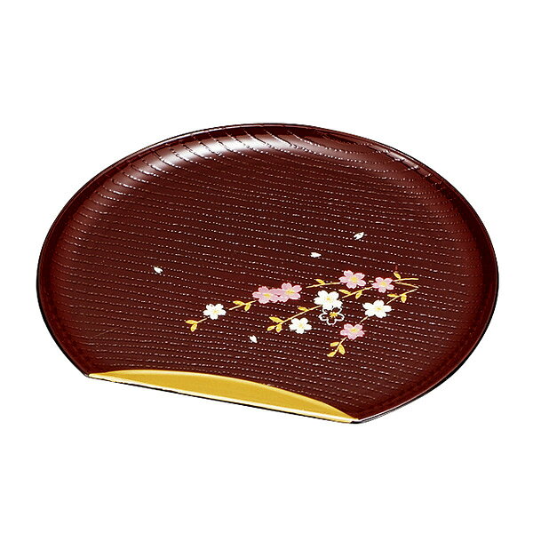 銘々皿 半月皿 溜渕金 花さくら 漆器 和菓子 皿 食器 日本製 同色5枚セット （ プ...