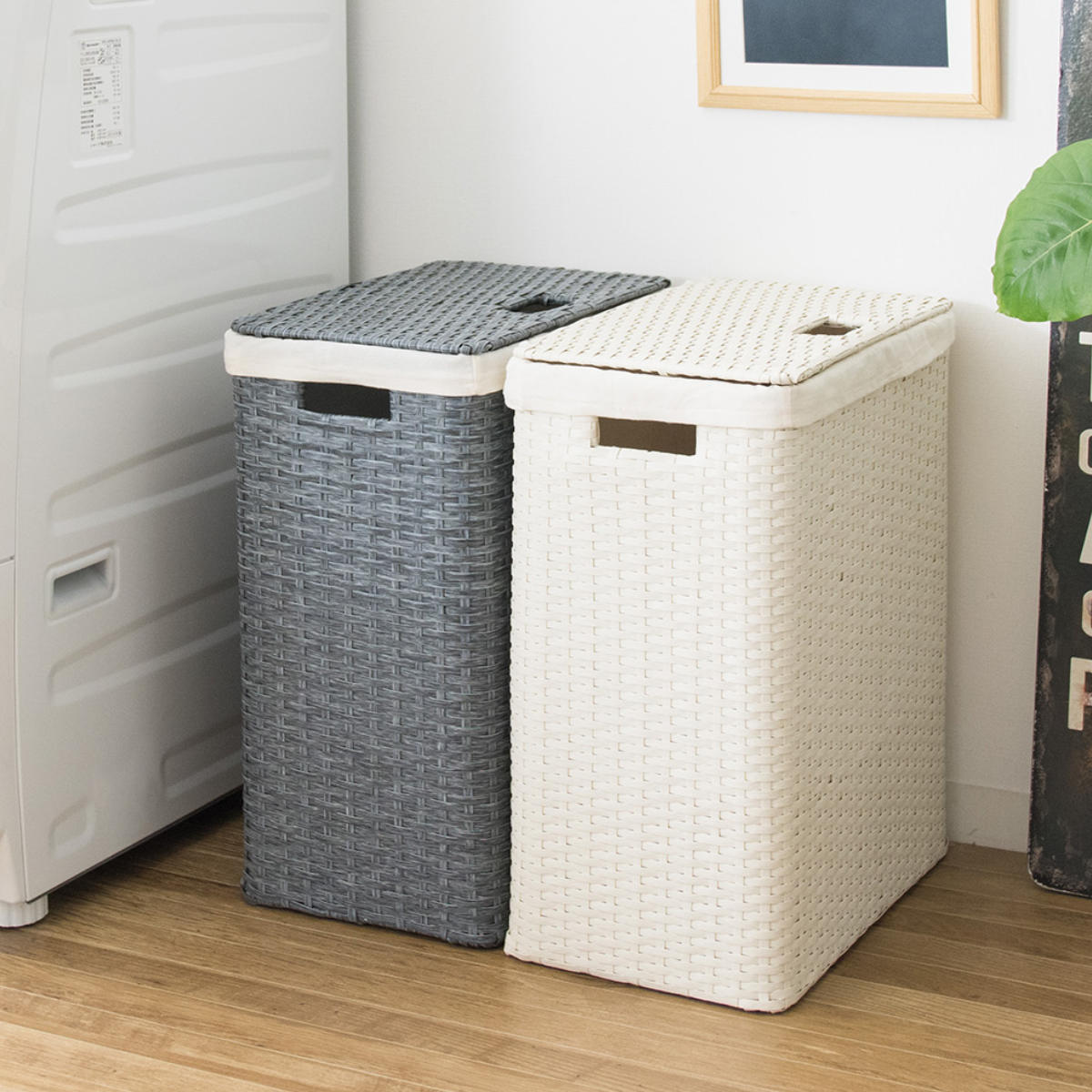 ランドリーボックス Diario （ ランドリー 収納 ランドリー収納 ボックス バスケット 大容量 ふた付 ス..