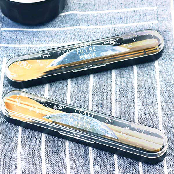 コンビセット スプーン 箸 18cm Potter リアルプラネット ( お箸 カトラリーセット カトラリー セット お弁当用 18センチ 木製 天然木 弁当 ...