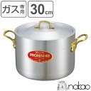 半寸胴鍋 30cm 15L ガス火専用 プロキング 業務用 中尾アルミ 両手鍋 メジャー付き ( ガス火対応 目盛り付き アルミ鍋 フタ付き 深型鍋 厨房用品 厨房器具 業務用鍋 鍋 なべ 30 cm )【3980円以上送料無料】(3)