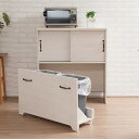 カウンター下収納 キャビネット 北欧風 2分別ダストボックス付 幅80cm ( 送料無料 リビング収納 ラック 扉付き カウンター下 組み合わせ家具 窓下 薄型...