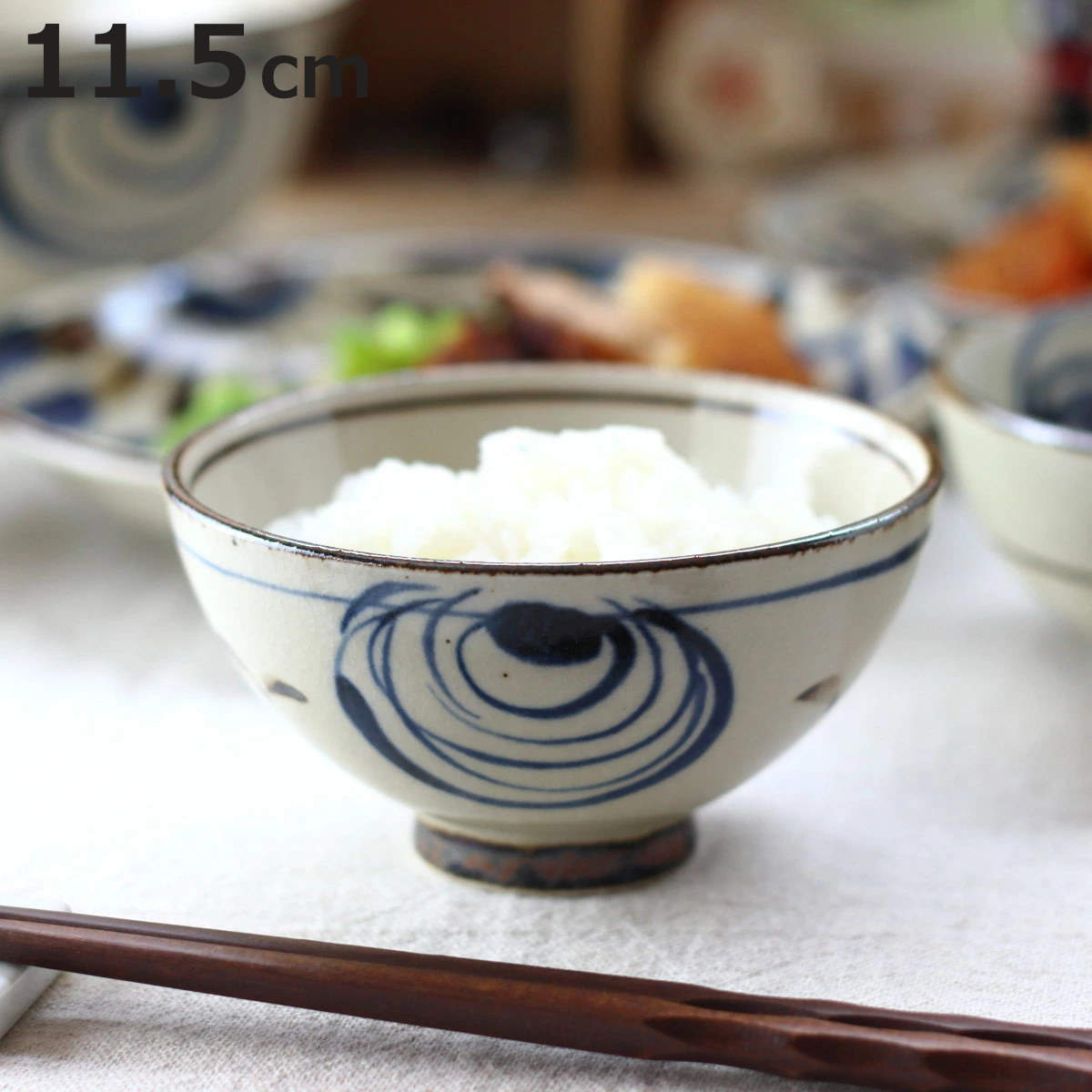 お椀 民彩渦紋 茶碗 11.5cm 日本製 （ 磁器 美濃焼 器 うつわ 電子レンジ対応 食洗機対応 食器 おしゃれ かわいい 茶わん ）【3980円以上送料無料】