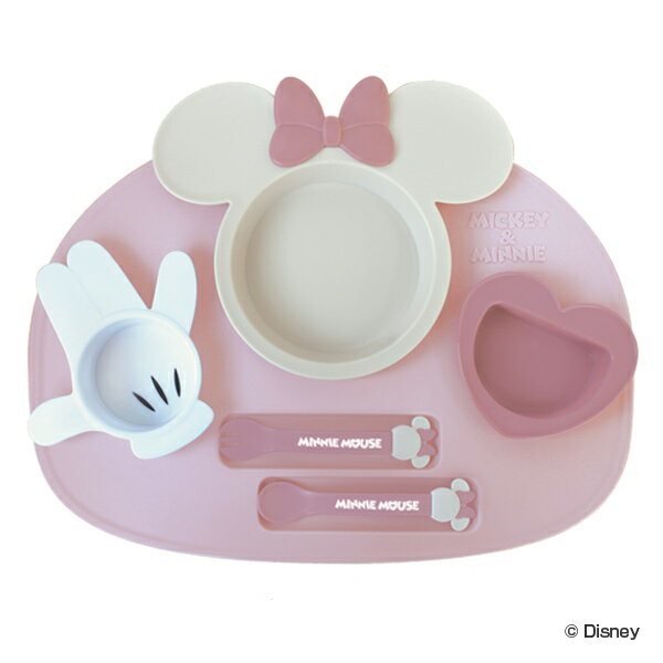 ■在庫限り・入荷なし■ ランチプレート ベビー食器 セット ミニーマウス 食器 子供 エクリュシリーズ 日本製 （ 子供用 食器セット パレット 電子レンジ対応 食洗機対応 ディズニー 皿 スプーン フォーク トレー プラスチック ミッキー 赤ちゃん ） 【3980円以上送料無料】のサムネイル