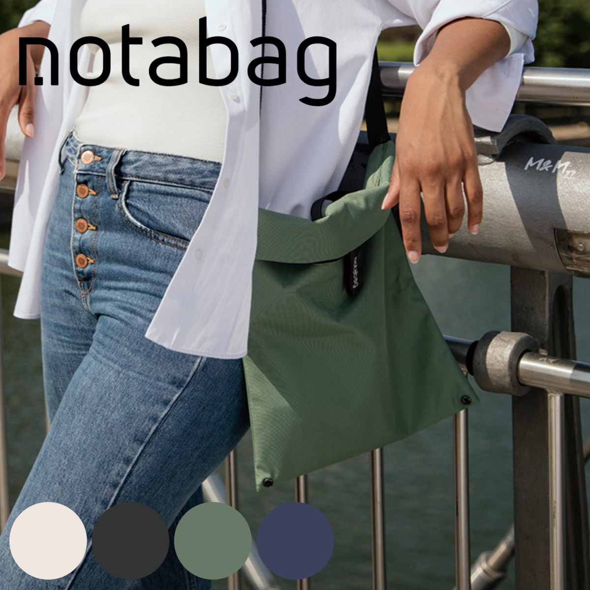 エコバッグ Notabag Crossbody （ ノットアバッグ 3way 折りたたみ サコッシュ ショルダーバッグ 手提げ 斜め掛け ミニマル トートバッグ かばん 鞄 カバン バッグ 軽量 コンパクト カラビナ付き 男女兼用 お出かけ おしゃれ ）