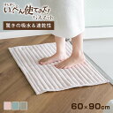 いっぺん使てみてバスマット 60×90cm ( お風呂マット マット 吸水 抗菌 防臭 すべり止め 洗濯OK 60×90 足ふきマット お風呂 バスグッズ 浴室 脱衣所 足拭き シェルピンク ペールブルー サンドベージュ 無地 )【3980円以上送料無料】
