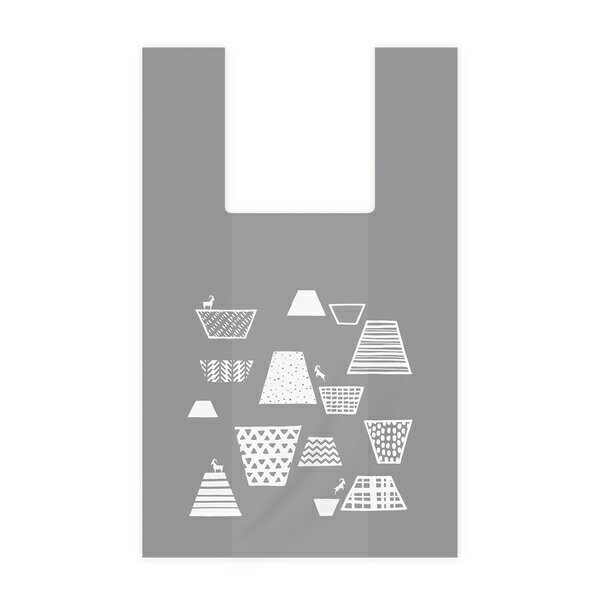 レジ袋 34x21cm マチ12cm 厚さ 0.015mm プラスプラスカラー 取っ手付き 20枚入り グレー ヤギ （ ポリ袋 手提げ 買い物袋 20枚 マチ付き 柄 取っ手 手提げ袋 買い物 袋 バッグ 持ち帰り 手さげ 小分け袋 持ち手付き かわいい ） 【3980円以上送料無料】