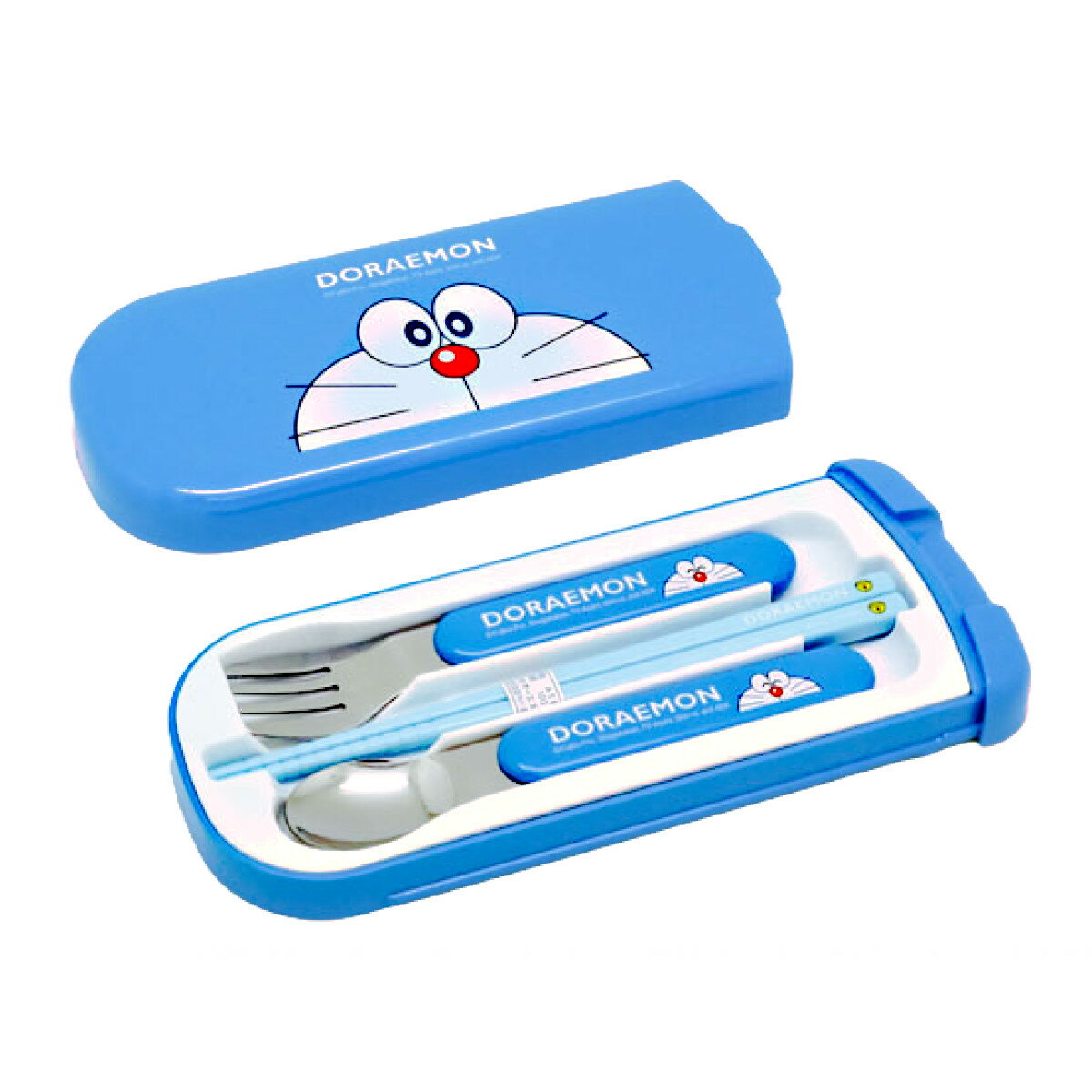 トリオセット ドラえもん お箸 スプーン フォーク 食洗機対応 抗菌 ( 箸箱 はし箱 カトラリー スライド式 日本製 子供 食洗機OK お弁当用 お弁当用箸 ...